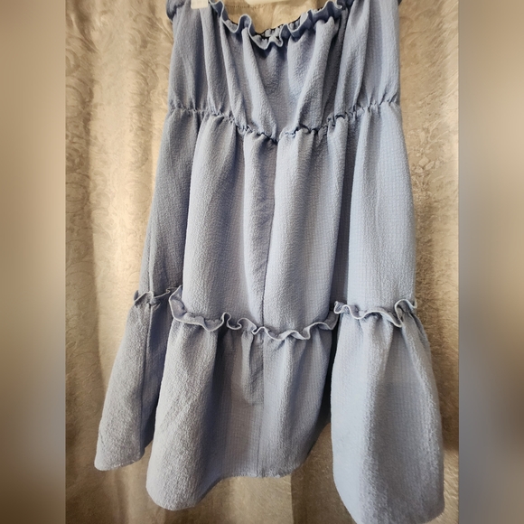 Frill Trim Drawstring Solid Dress - Picture 4 of 5